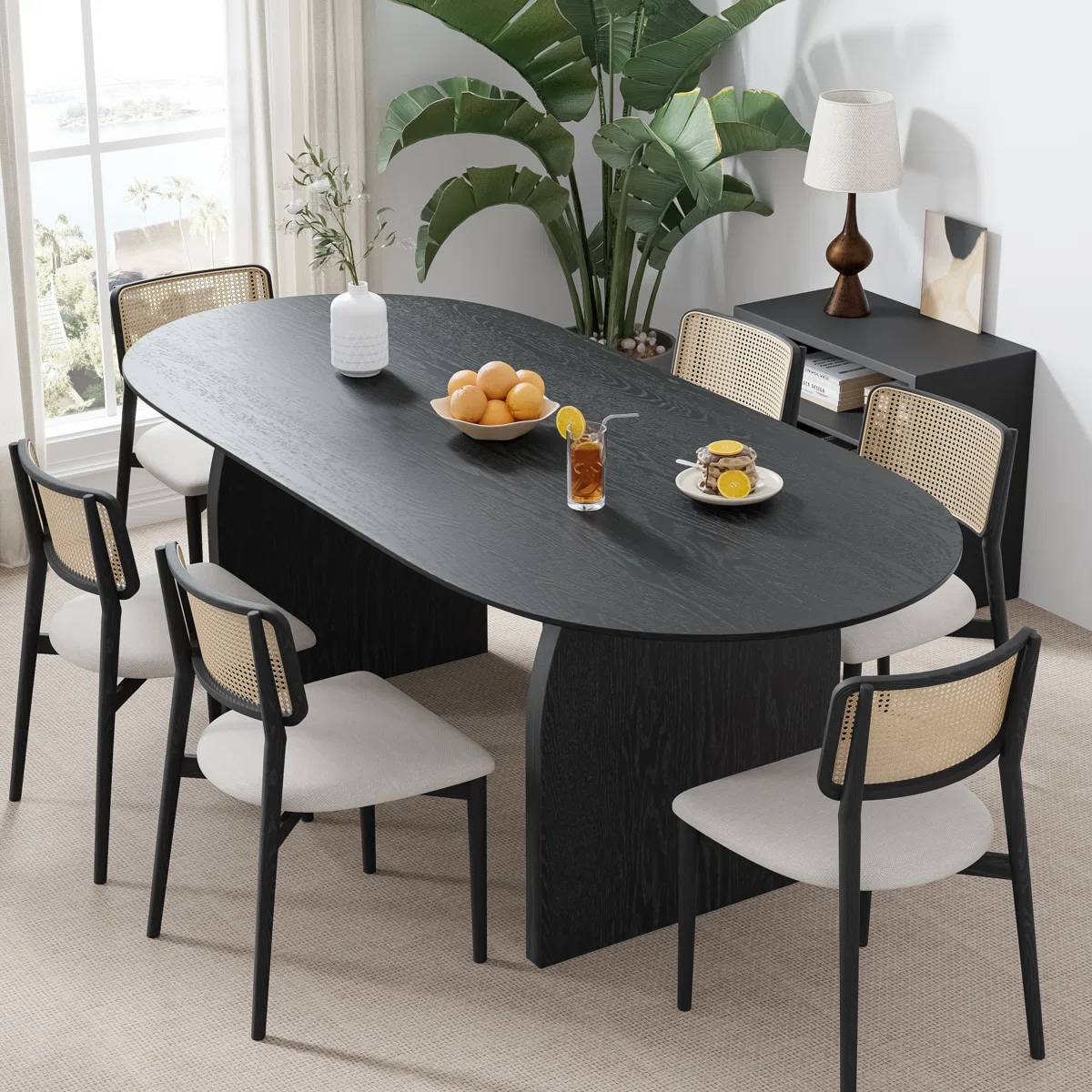 Oval Wood Dining Table Double Pedestal Kitchen Table