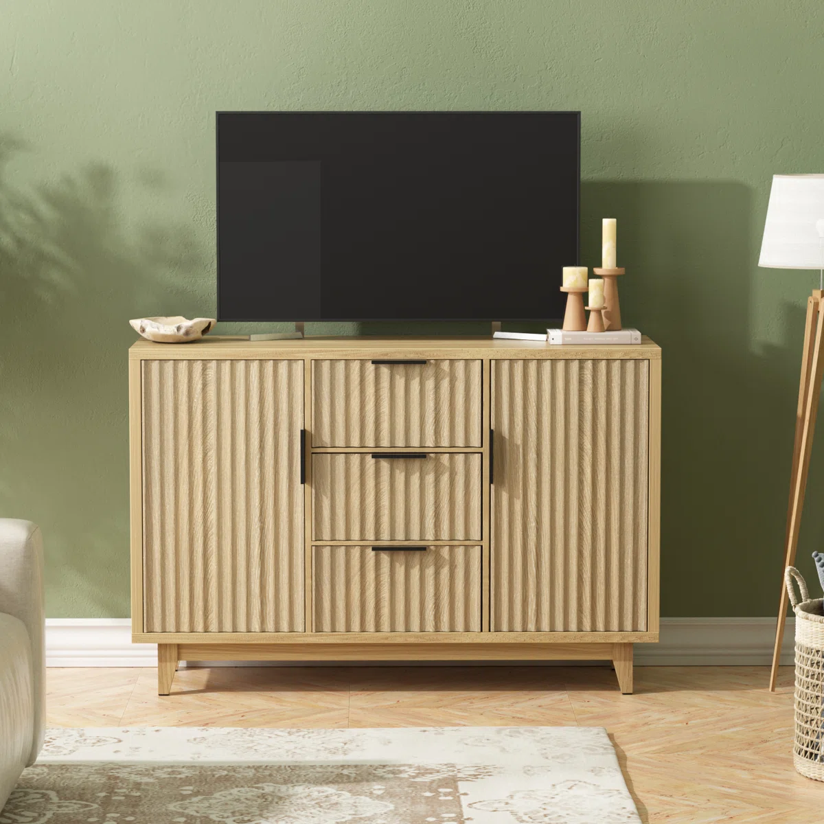 47.2" W Storage Cabinet With 3 Drawers